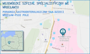 PORADNIA GASTROENTEROLOGICZNA DLA DZIECI - WOJEWÓDZKI SZPITAL SPECJALISTYCZNY WE WROCŁAWIU - UL. HENRYKA MICHAŁA KAMIEŃSKIEGO 73A,  WROCŁAW-PSIE POLE