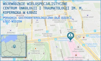 PORADNIA GASTROENTEROLOGICZNA DLA DZIECI - WOJEWÓDZKIE WIELOSPECJALISTYCZNE CENTRUM ONKOLOGII I TRAUMATOLOGII IM. M. KOPERNIKA W ŁODZI - AL. MARSZ. JÓZEFA PIŁSUDSKIEGO 71,  ŁÓDŹ-WIDZEW