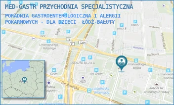 PORADNIA GASTROENTEROLOGICZNA I ALERGII POKARMOWYCH - DLA DZIECI - MED-GASTR PRZYCHODNIA SPECJALISTYCZNA - UL. MOKRA 4,  ŁÓDŹ-BAŁUTY