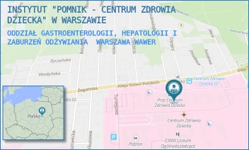 ODDZIAŁ GASTROENTEROLOGII, HEPATOLOGII I ZABURZEŃ ODŻYWIANIA - INSTYTUT "POMNIK - CENTRUM ZDROWIA DZIECKA" - ALEJA DZIECI POLSKICH 20,  WARSZAWA WAWER