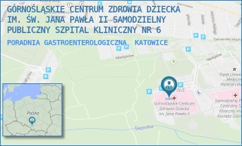 PORADNIA GASTROENTEROLOGICZNA - GÓRNOŚLĄSKIE CENTRUM ZDROWIA DZIECKA IM. ŚW. JANA PAWŁA II SAMODZIELNY PUBLICZNY SZPITAL KLINICZNY NR 6 - UL. MEDYKÓW 16,  KATOWICE